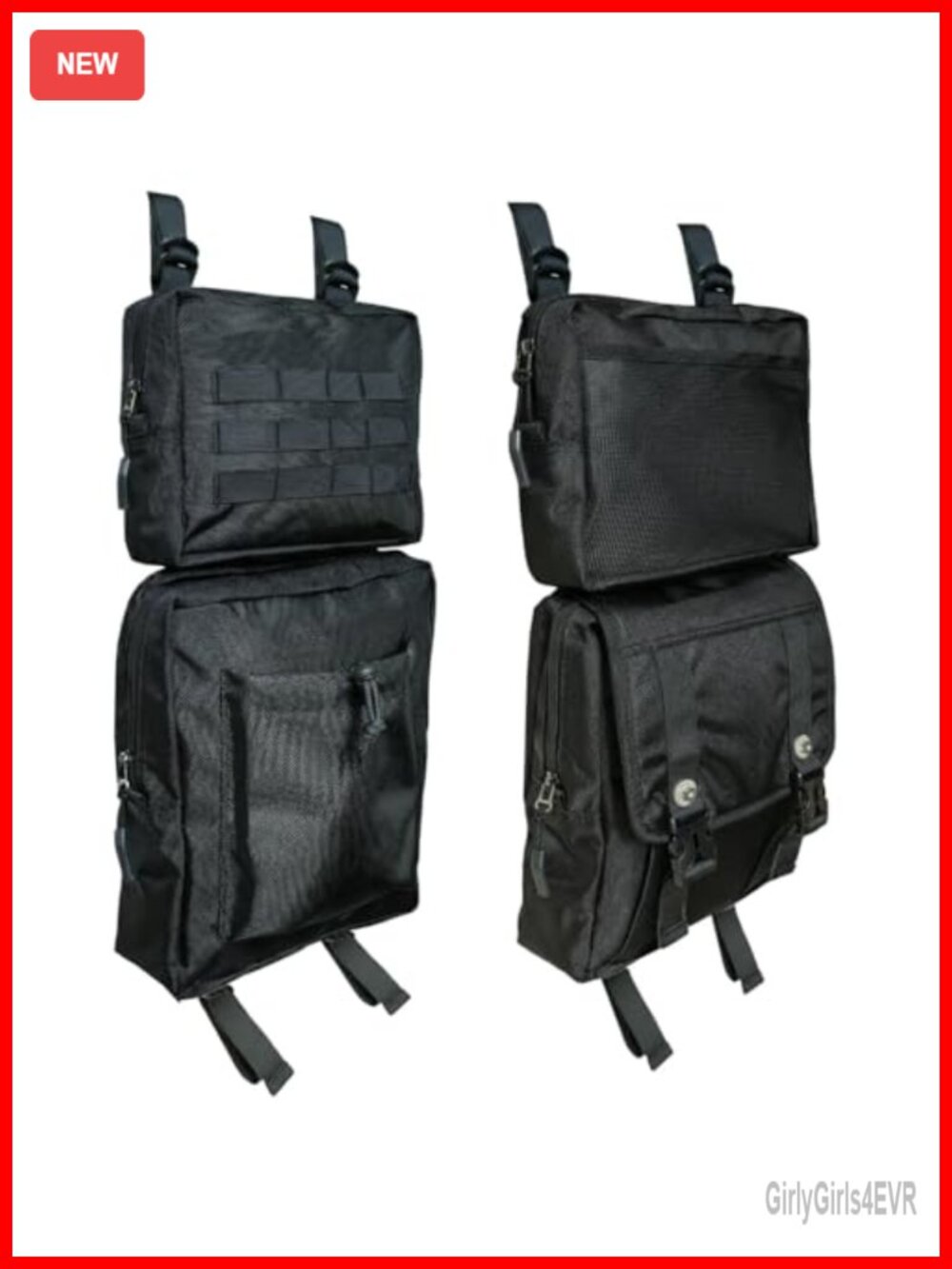 2 Pack ATV Saddle Bags Water Resistant Motorcycle Fender Storage Bag
